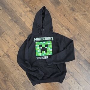 Minecraft Creeper Graphic Pullover Hoodie Boys Size Large